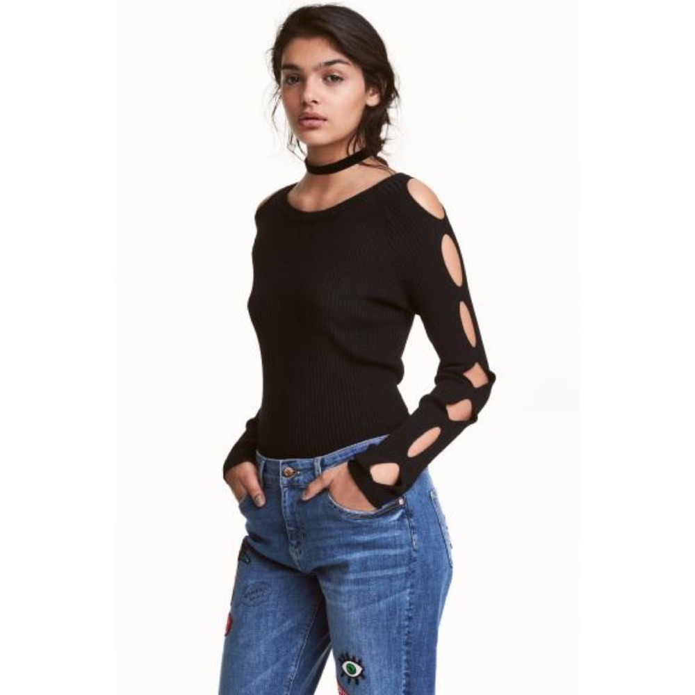 H&M Ribbed Cut Out Sweater - Picture 1 of 7